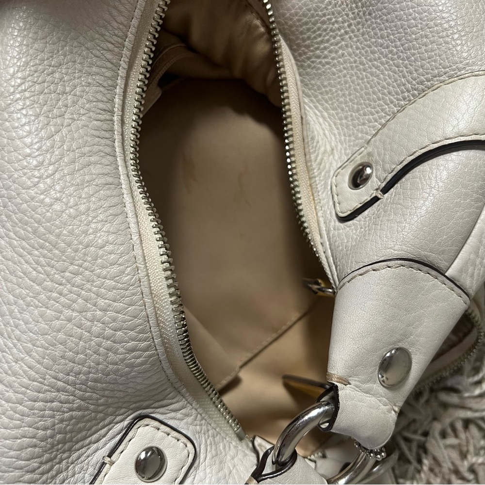 White Leather Coach Bag - Picture 4 of 12